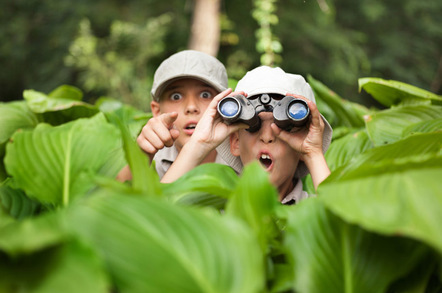 boy with binoculars